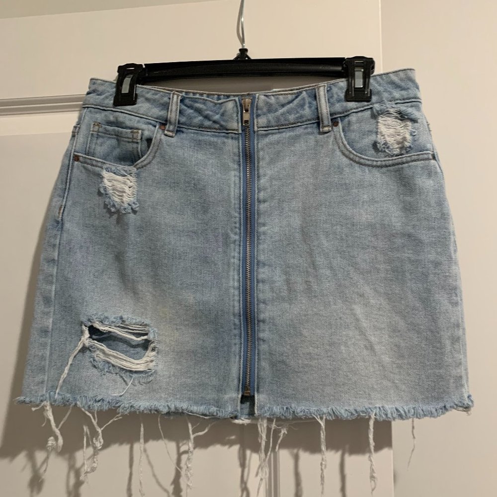 PacSun Zip Up Denim Skirt